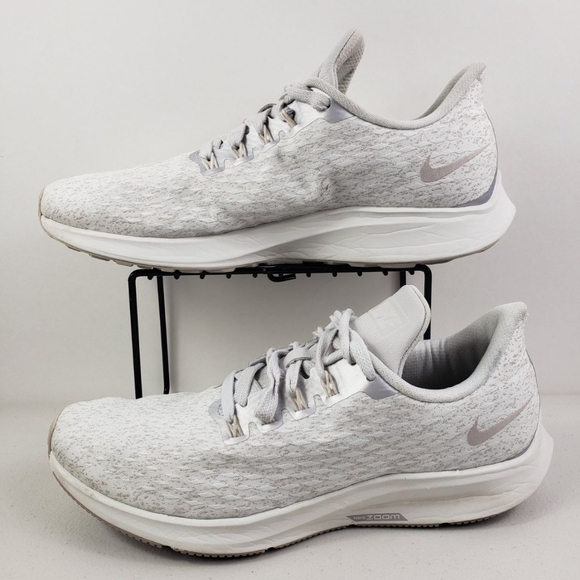Nike White and Gray Running Shoes - Picture 1 of 8